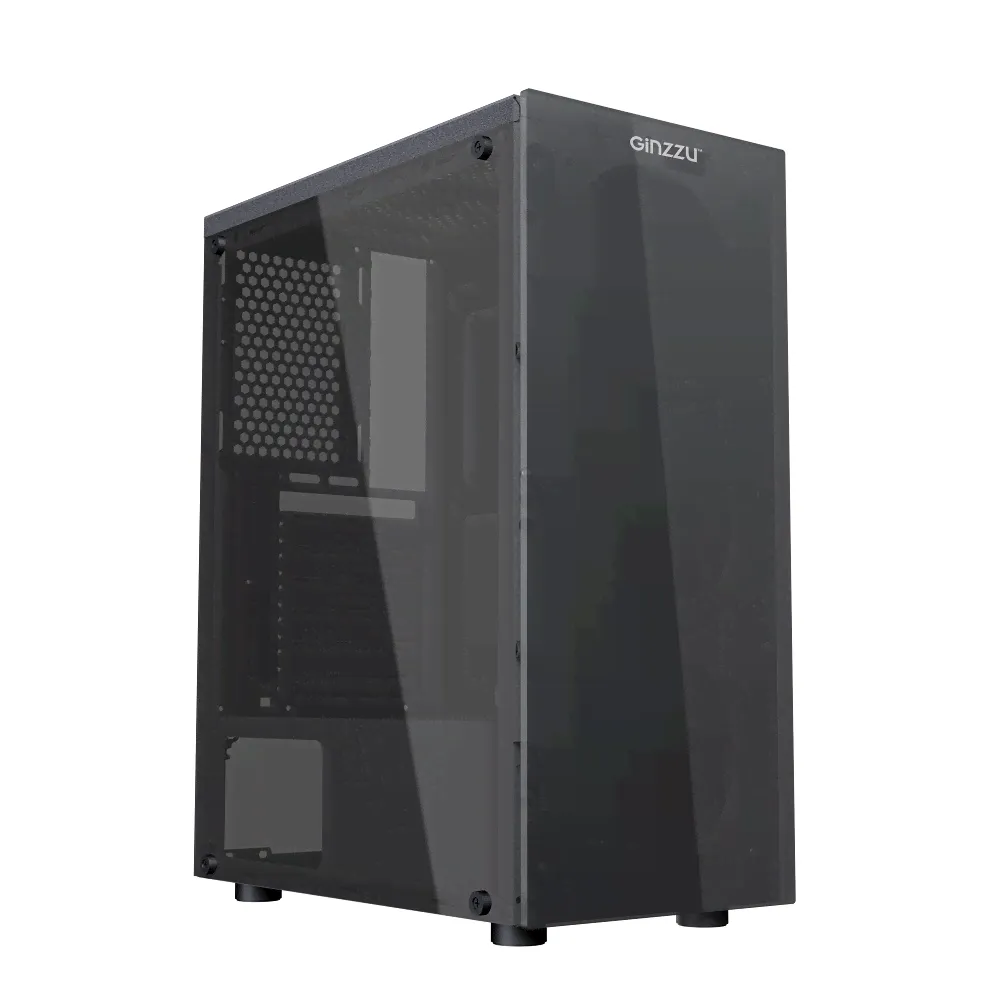Корпус Ginzzu SL190, Midi-Tower, без БП, черный