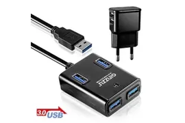 Контроллер HUB GR-384UAB Ginzzu USB 3.0 4 port + adapter