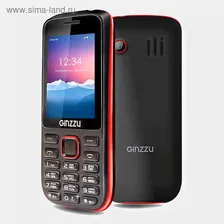 Сотовый телефон GINZZU M201 Black Red 2sim, 2,4", 1,3Mp, Flash, MP3, FM