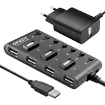 Адаптер Ginzzu HUB GR-487UAB Ginzzu USB 2.0 7 port + adapter