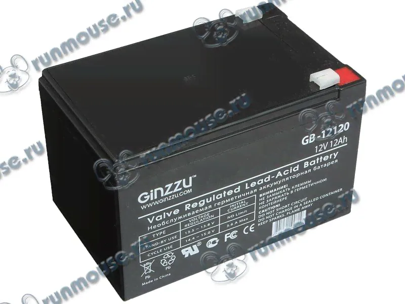 Батарея аккумуляторная Ginzzu "GB-12120" 12В 12.0 А*ч [117055]-0