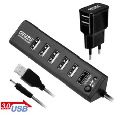 Адаптер Ginzzu HUB GR-315UAB Ginzzu USB 3.0/2.0, 7 port(1xUSB3.0+6xUSB2.0)+adp
