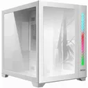 Корпус Ginzzu V400 mATX кубик, закаленное стекло, RGB подсветка белый