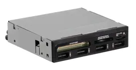 Картридер внутренний Ginzzu GR-137U/B SDXC/SDHC/MMC/microSDXC/SDHC/MS/CFI/CFII/M2 + 4xUSB OEM черный (GR-137UB)