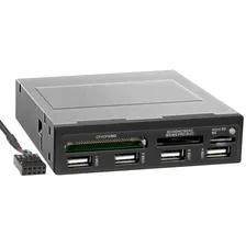 Картридер 3.5" Ginzzu GR-137UB {microSD/T-Flash/CF/SD/SDHC/SDXC/USB2.0 Hub}
